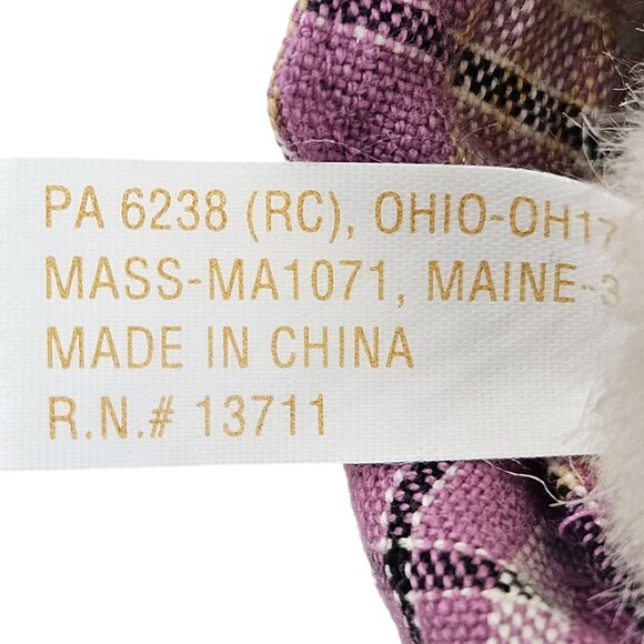 Carrot Patch Collectibles Stuffed Bunny Plush Toy Purple Plaid Overalls Vintage - Picture 8 of 9